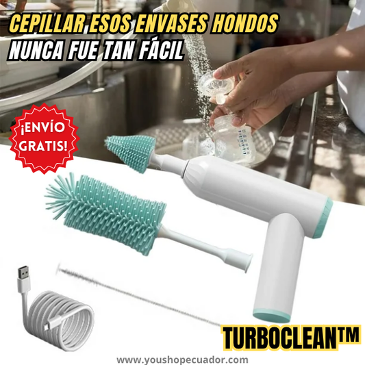 TURBOCLEAN™ Limpiador inalámbrico para envases hondos donde no llega la esponja