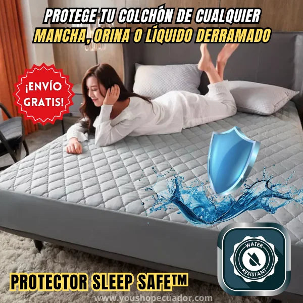 PROTECTOR SLEEP SAFE™ Protección total contra líquidos y manchas para tu colchón (2 PLAZAS)