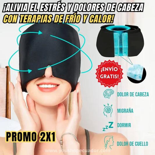 GORRO DE GEL TERAPÉUTICO Alivia el dolor de cabeza y migrañas al instante + PROMO 2X1 🎁