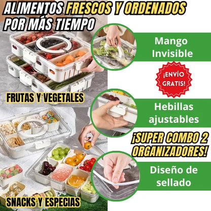 SUPER COMBO X2 (Organizador de frutas y vegetales + Organizador de snacks y especias)
