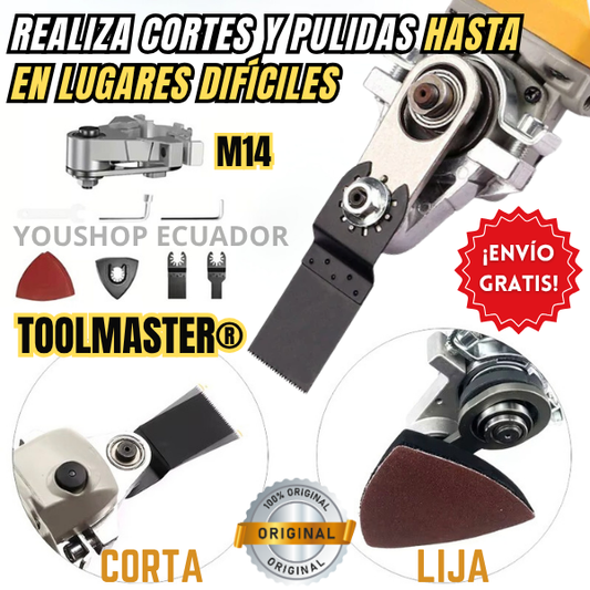 TOOLMASTER® ORIGINAL - Convertidor Universal para Amoladora 115 Y 125mm (Corta, Pule y Lija con facilidad)
