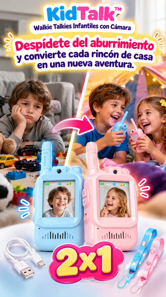 KidTalk™ Walkie Talkies Infantiles con Cámara + PROMO 2X1