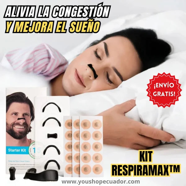 RESPIRAMAX™ Kit 4 dilatador nasal + 30 parches magnéticos para una respiración sin obstáculos