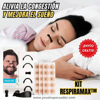 RESPIRAMAX™ Kit 4 dilatador nasal + 30 parches magnéticos para una respiración sin obstáculos