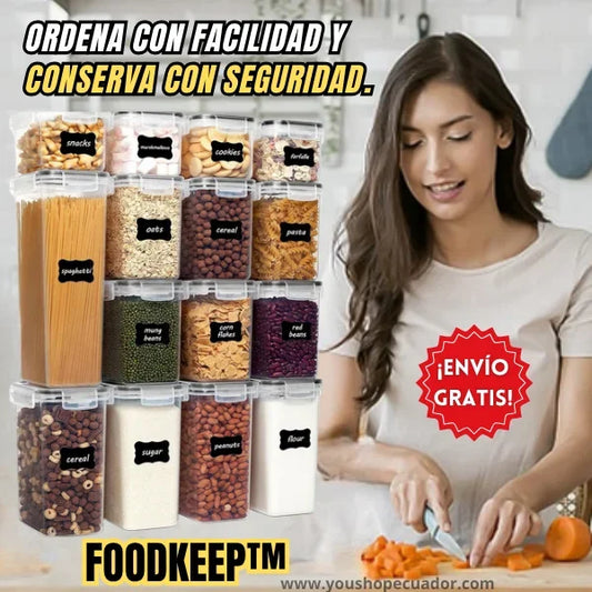 FoodKeep™ Set de 15 contenedores herméticos para alimentos frescos por más tiempo