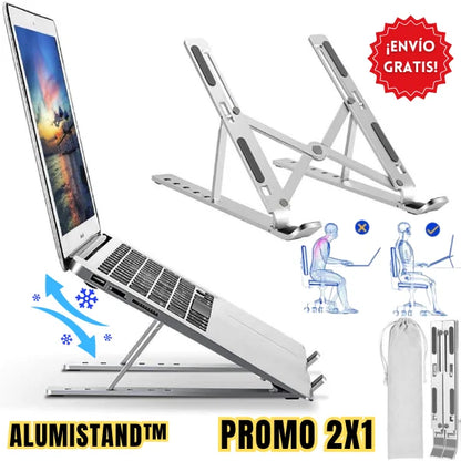 AlumiStand™ Soporte ergonómico de aluminio que mantiene tu laptop fresca + PROMO 2X1 🎁
