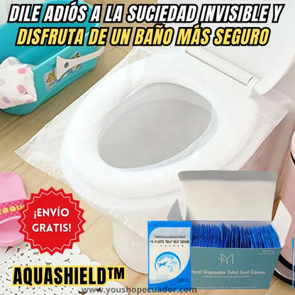 Caja de 50 cubiertas protectoras de inodoro para un baño libre de infecciones