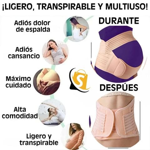 MAGIC BAND Faja de apoyo ergonómica para embarazo 3 en 1