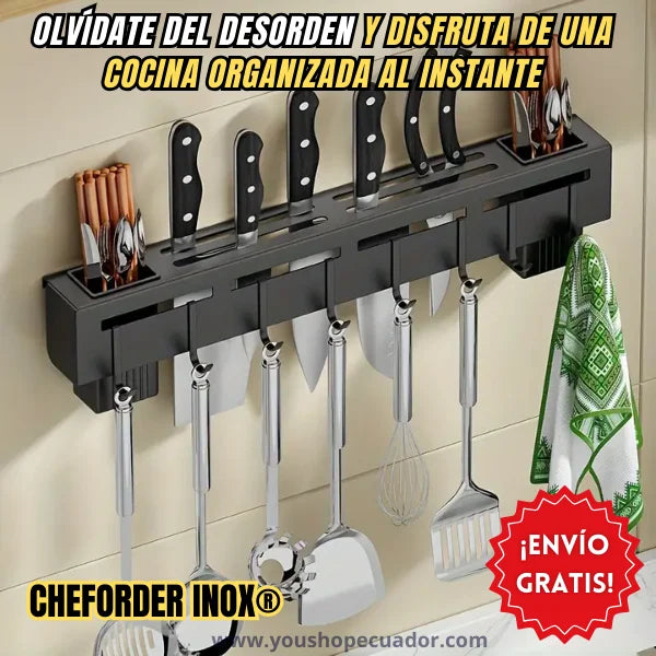 Soporte Organizador Inoxidable de utensilios de Cocina