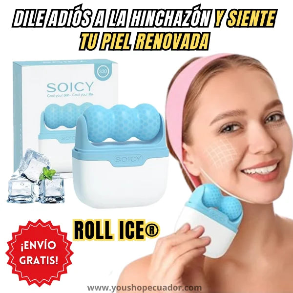 ROLL ICE® – Rodillo de Masaje frío que refresca, desinflama y revitaliza tu piel al instante.